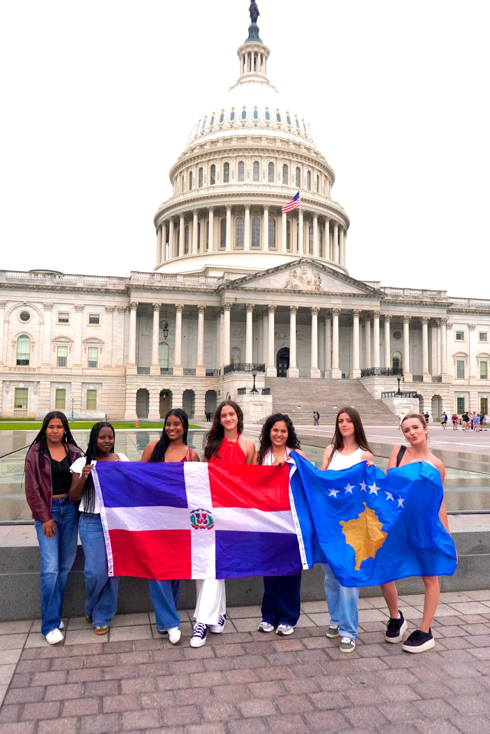 Participantes frente al Capitolio en Washington, D. C.